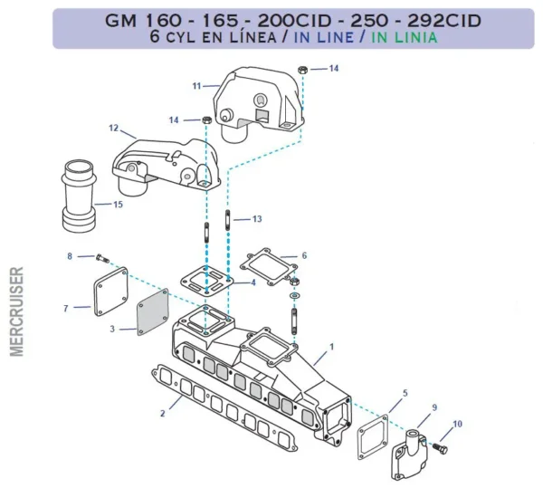 COLLECTEUR MERCRUISER GM L6 / Ref. BAMC-1-58759 – Image 4