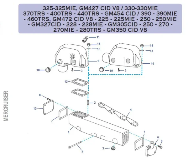 COLLECTEUR MERCRUISER V8 GM / BAMC1-47737 & BAMC1-47738 – Image 2