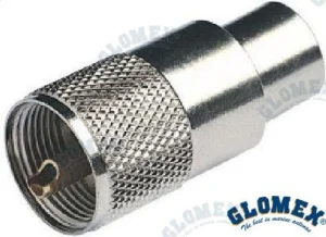 CONNECTEUR PL259 MALE CHROME / RG58 – GLORA131