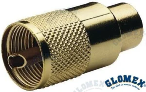 CONNECTEUR PL259 OR POUR RG58 – GLORA131GOLD