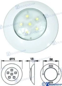 PLAFONNIER INT LED 6W 12V&24V BLANC – GS10430