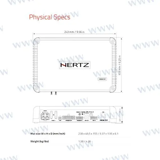 HERTZ HMD8 DSP 8CH AMPLI + DSP 8x150W – HER78213000 – Image 2