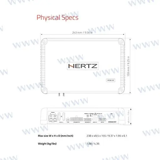 HERTZ HMD8 DSP 24V 8CH AMPLI + DSP 8x150 – HER78213005 – Image 3